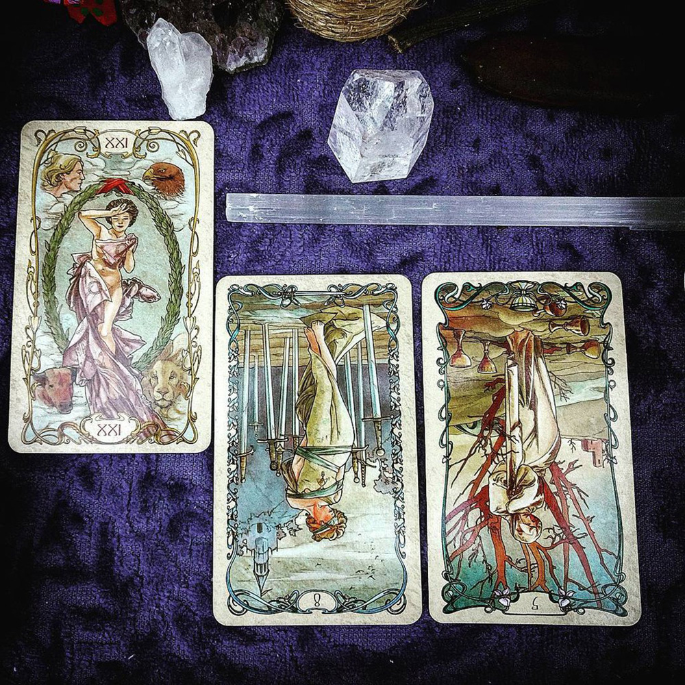 Bài Tarot Mucha Tarot Tặng Đá Thanh Tẩy