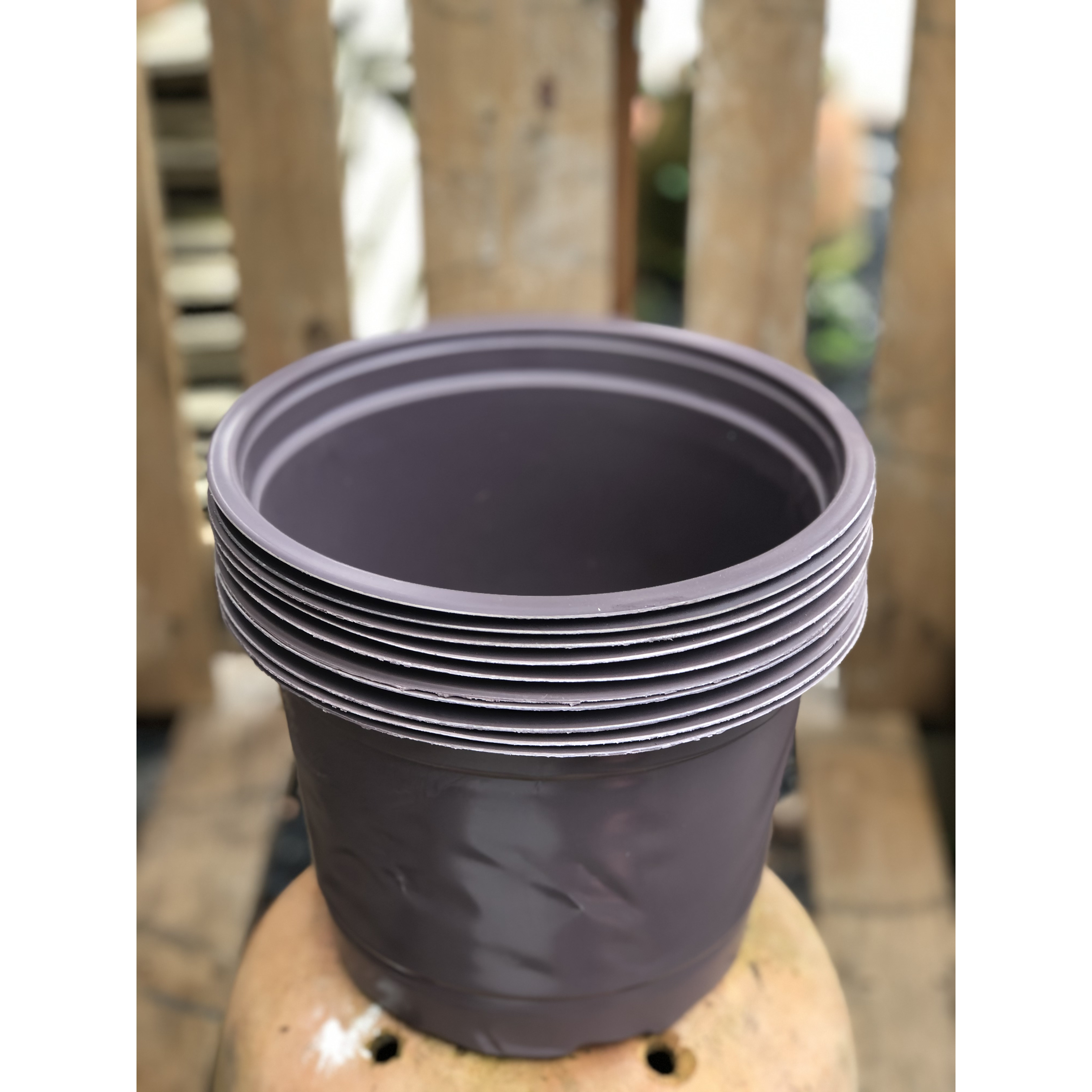 Bộ 10 chậu trồng cây màu nâu kích thước fi 230 x 160 mm