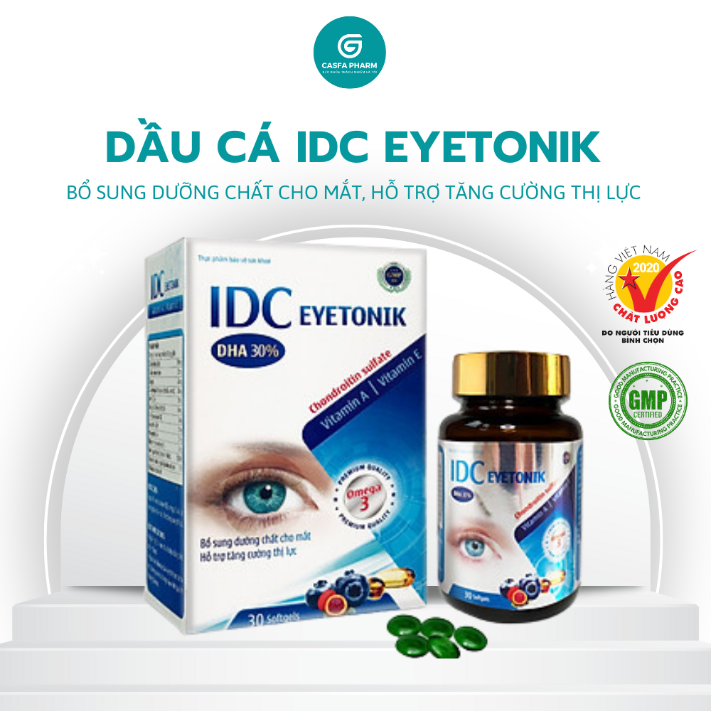 Viên Uống Dầu IDC Cá Bổ Não, Sáng Mắt, Tăng Miễn Dịch Omega 3 hỗ trợ tăng cường miễn dịch, bổ xương khớp,  mắt và thần kinh nuôi dưỡng làn da căng mịn, ẩm mượt