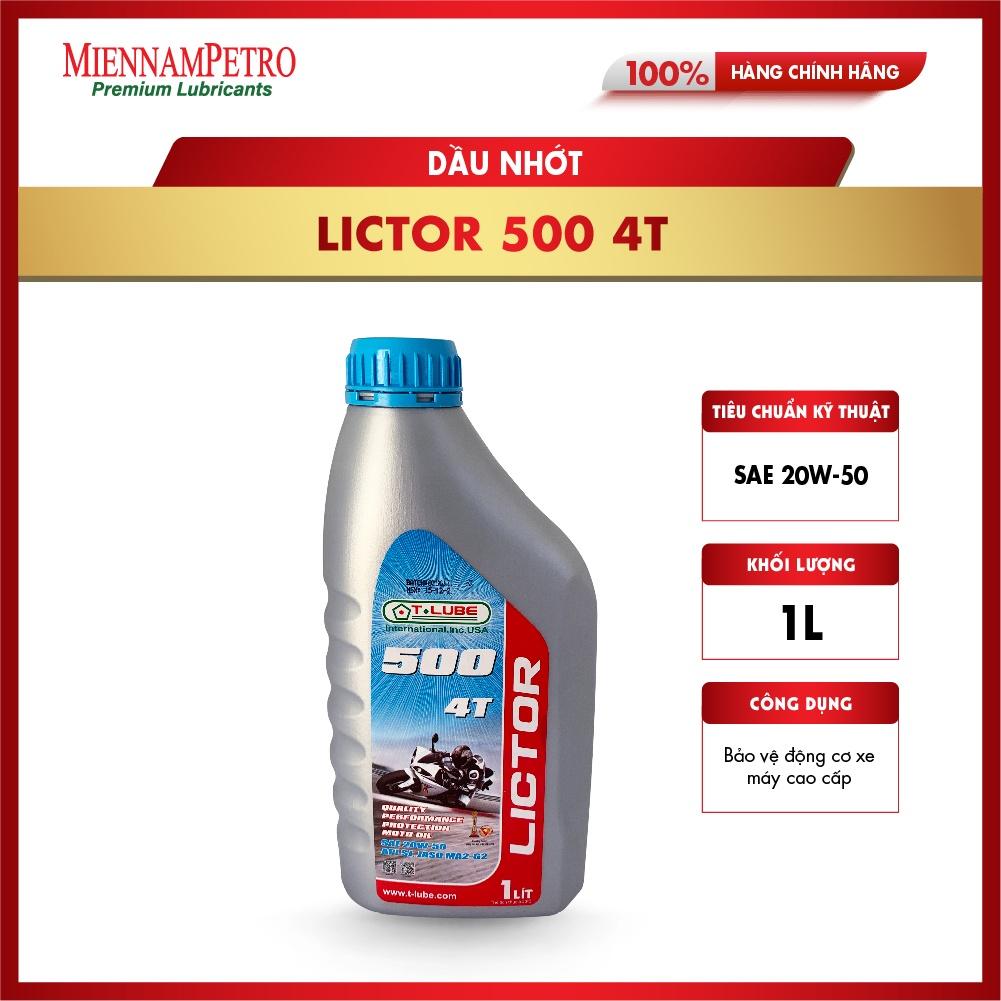 Dầu Nhớt Tlube Lictor 500 4T SAE 20W-50 1L MiennamPetro Bảo Vệ Động Cơ Xe Máy Cao Cấp