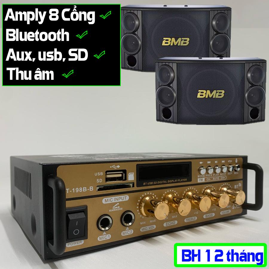 Amply - Amly Mini Bluetooth BT198B-B Kết Hợp Ghi Âm , Echo Siêu Mượt - Thiết bị khuếch đại âm thanh