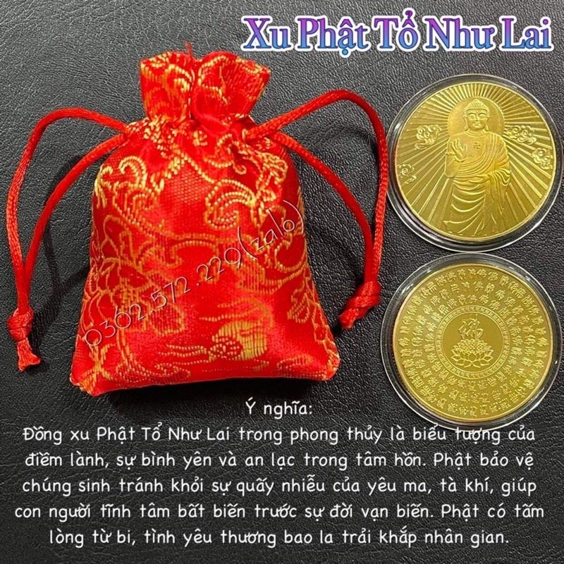 Đồng Xu Phật Tổ Như Lai Phong Thủy May Mắn