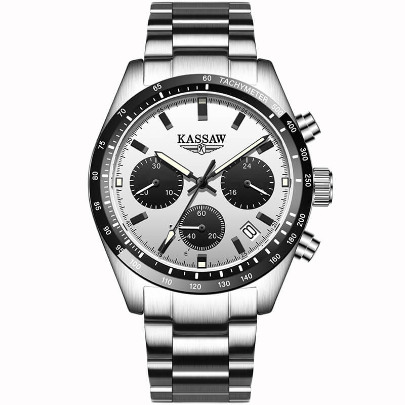 Đồng hồ nam chính hãng KASSAW Eco Drive K988-1 (Năng lượng mặt trời) Kính sapphire ,chống xước,Chống nước ,BH 24 tháng