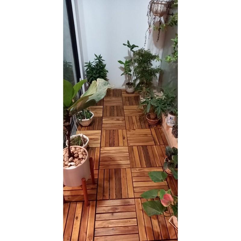 Sàn gỗ ban công loại 6 nan , decor nhà cửa, gỗ keo xuất khẩu
