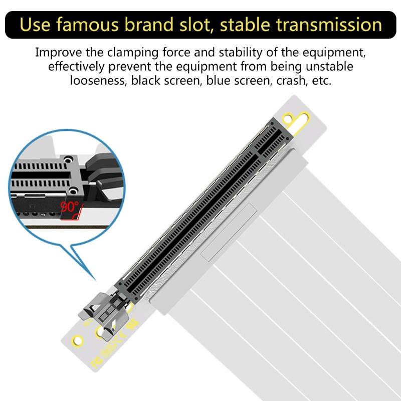 High Speed Graphics Cards PCI Express 16x Flexible Cable Riser Card PCI-E X16 Extension Adapter For GTX, RX series White