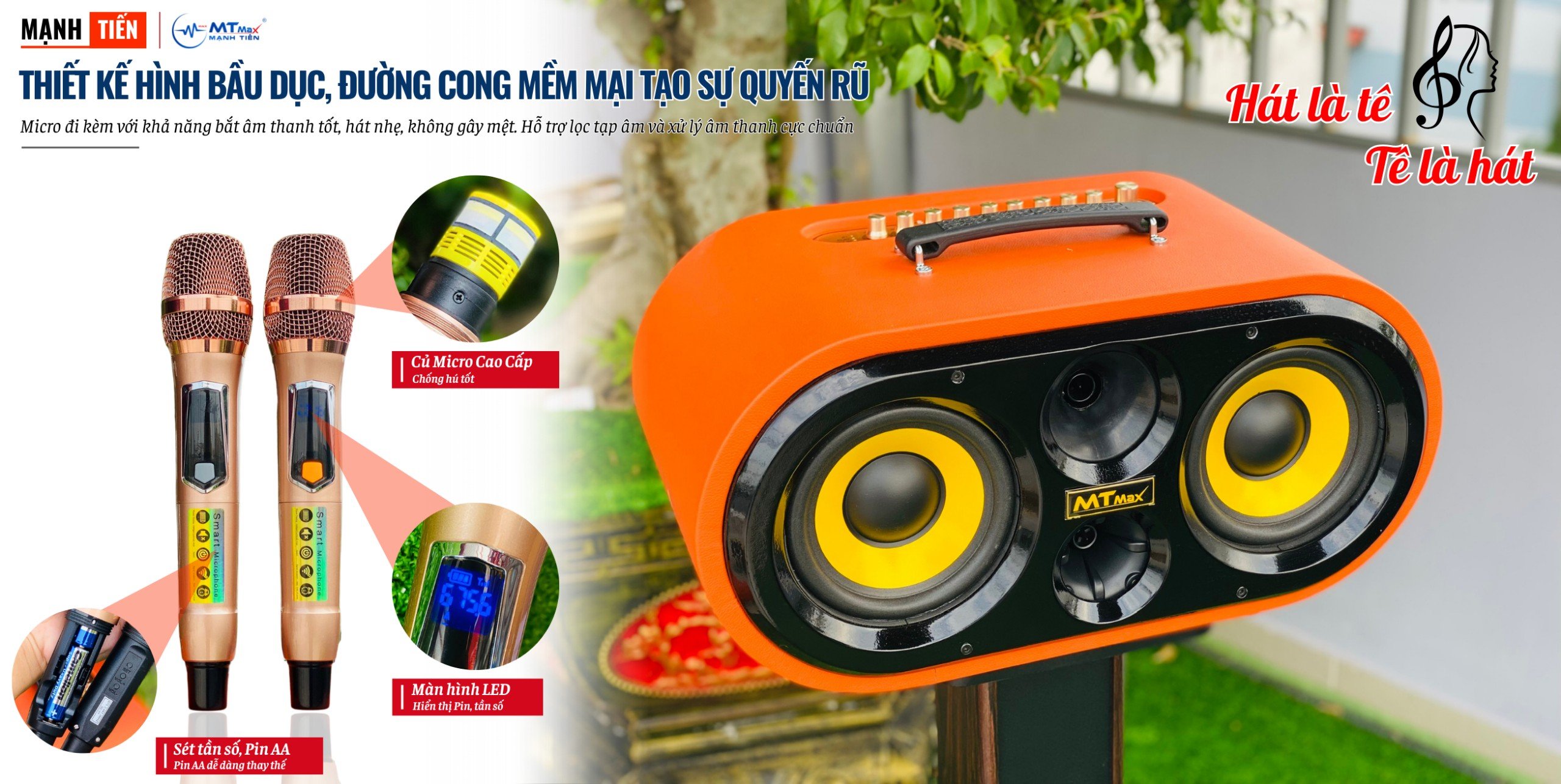 Loa Xách Tay Karaoke Chính Hãng MTMAX DK11Pro 3 Đường Tiếng 2 Bass 16 Công Suất Lớn Thiết Kế Hình Bầu Dục Đường Cong Mềm Mại hàng chính hãng