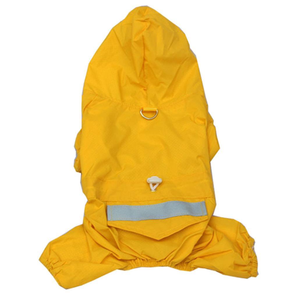 Dog Pet Waterproof Reflective Raincoat Hooded Clothes Apparel