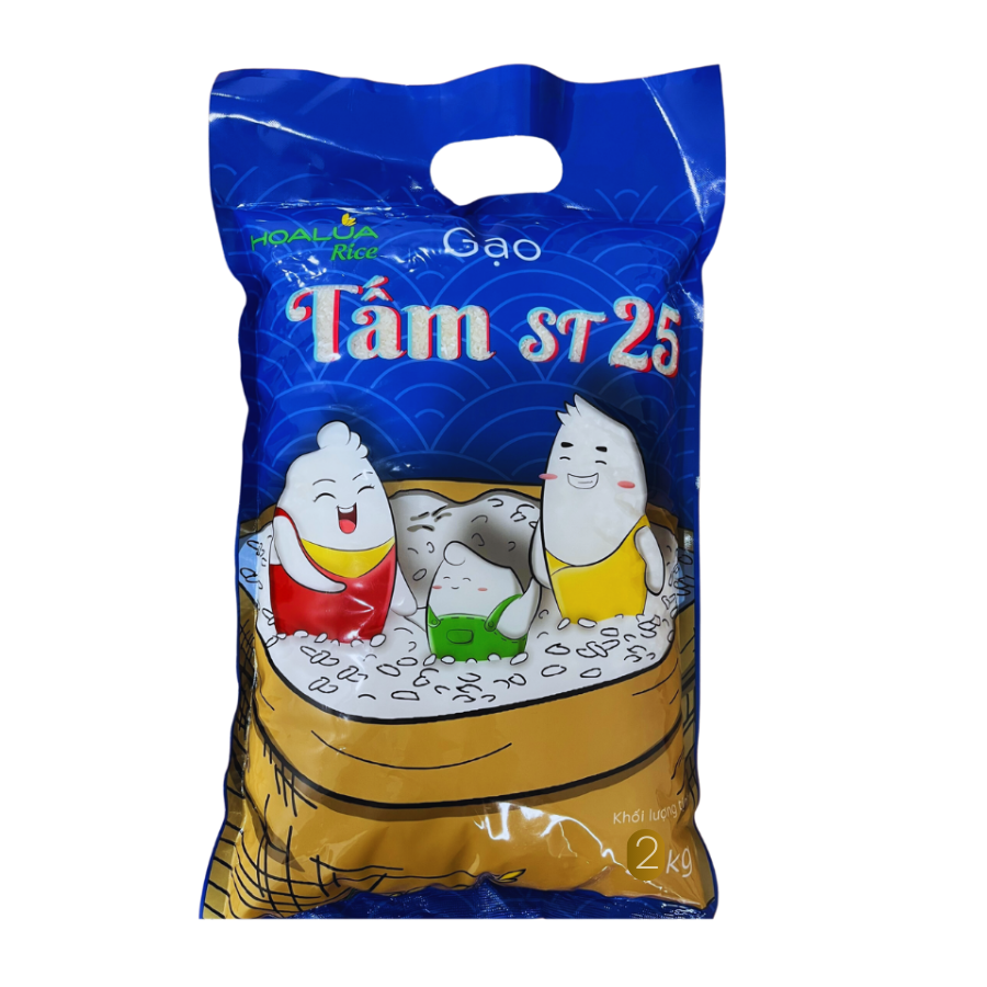 Gạo Tấm ST25 Hoa Lúa túi 2kg - Dẻo mềm, thơm ngon