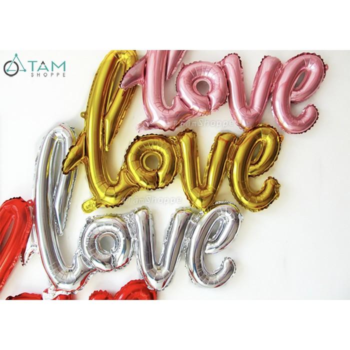 SET 2 Bong bóng chữ LOVE nét thường dính liền cao 60cm