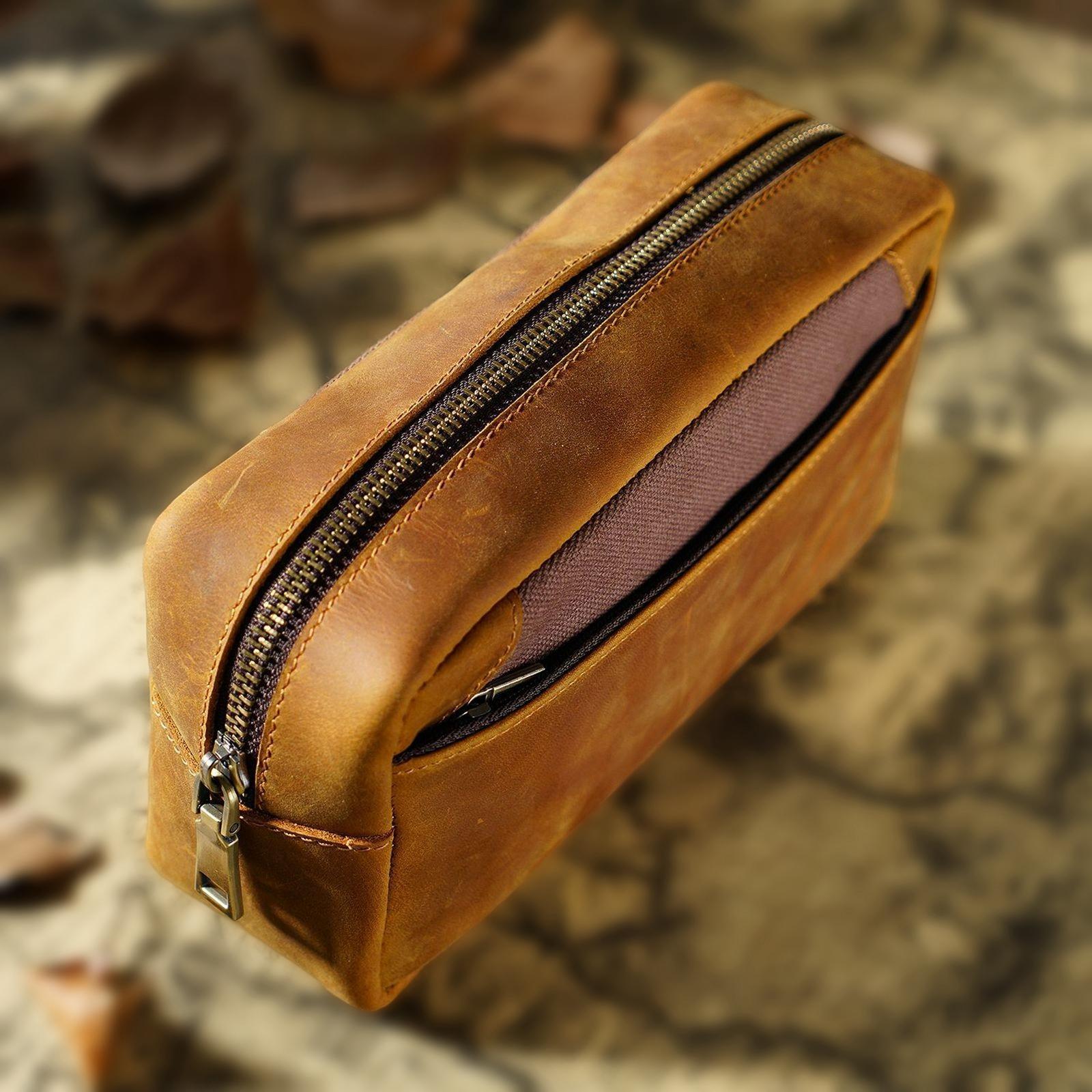 Portable Pencil Case Pencil Holder Pencil Pouch Pencil Brown