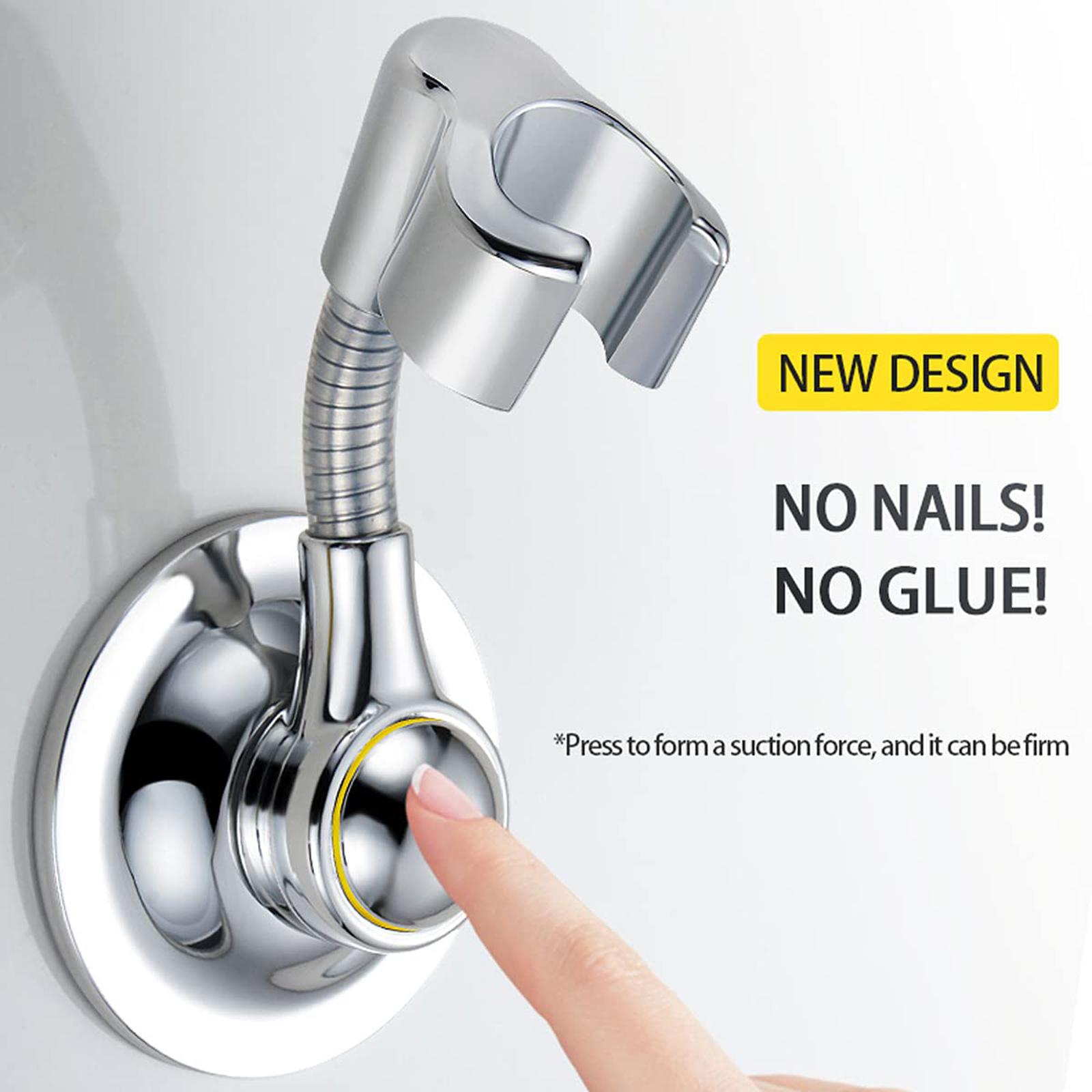 Shower Head Holder Suction Cup Handheld Bracket Adjustable Height Shower Holder, Removable Wall Mounted Suction Bracket