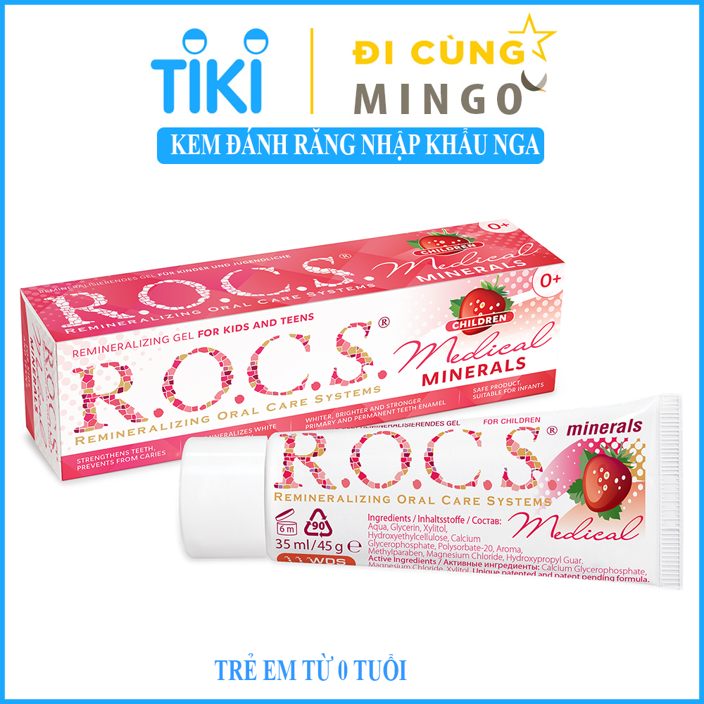 Kem đánh răng R.O.C.S trẻ em vị dâu tây - Nhập khẩu Nga