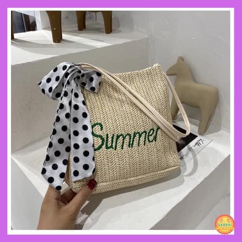 Túi Cói Đi Biển Phong Cách Vintage - Túi Cói Mini Summer Siêu Xinh Siêu Hot Siêu Cá Tính Cho Mùa Hè -- Hàng Chất Lượng KST