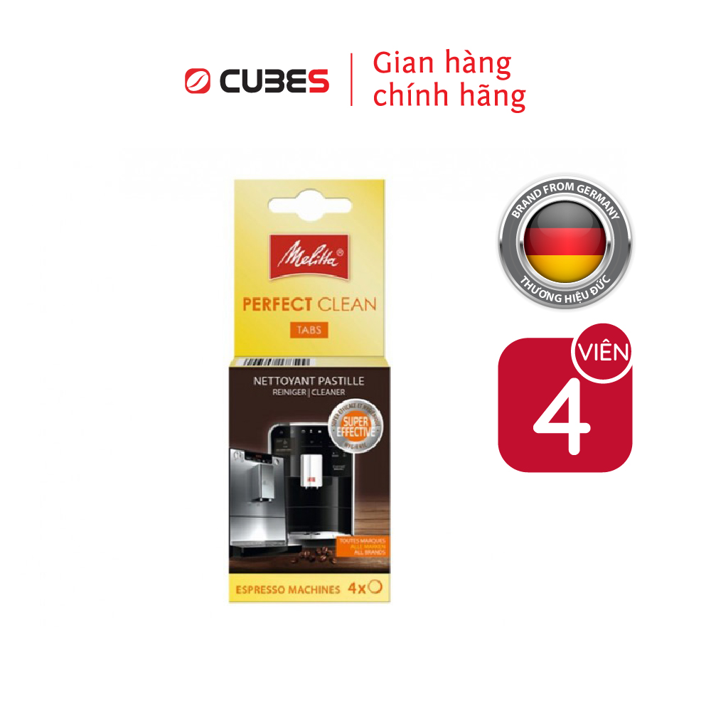 Viên rửa vệ sinh máy pha cà phê Melitta Perfect Cleaner Tabs espresso machine- Hàng nhập khẩu từ Đức