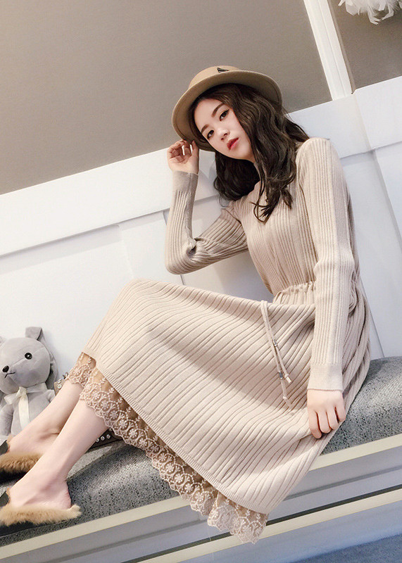 Đầm len nữ cao cấp Đũi Việt DLN06