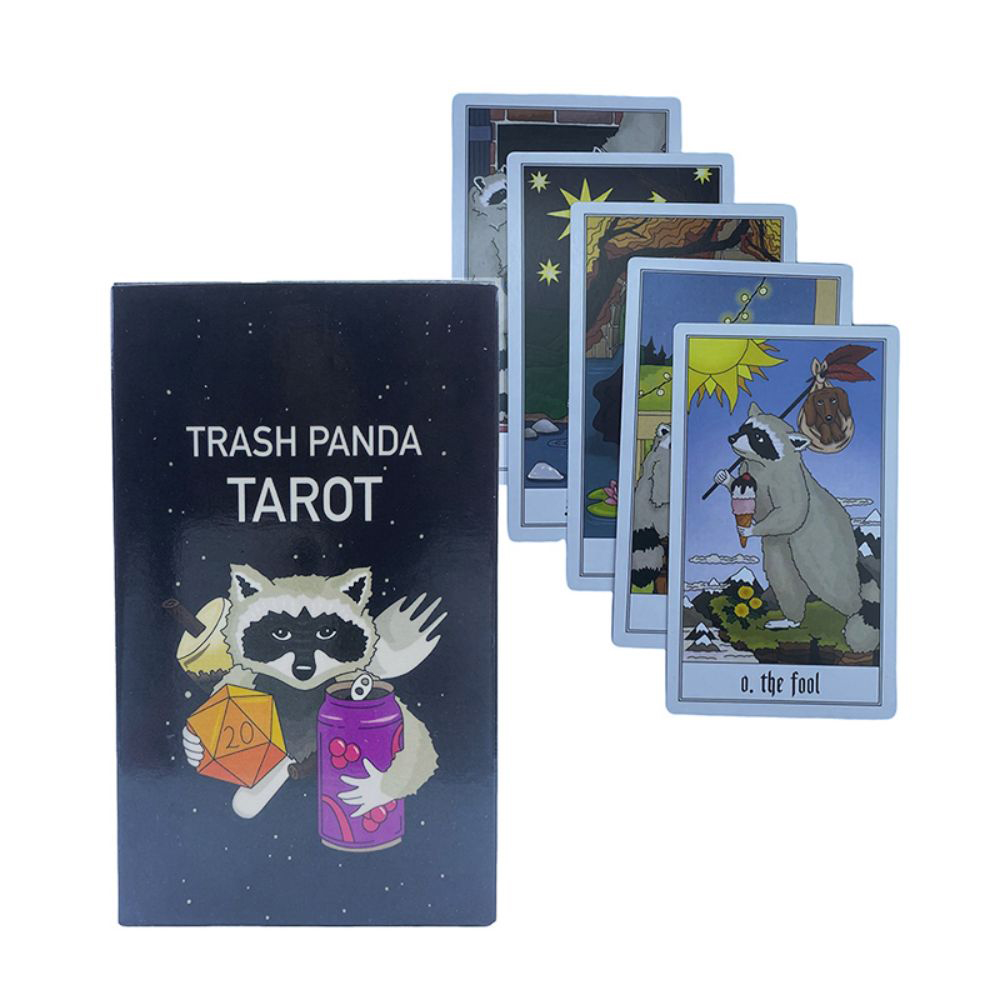 Bộ bài Trash Panda Tarot 78 lá 7x12 cm tặng đá thanh tẩy