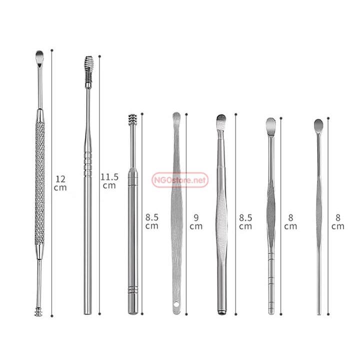 Bộ dụng cụ lấy ráy tai 7 món có hộp đựng sang trọng