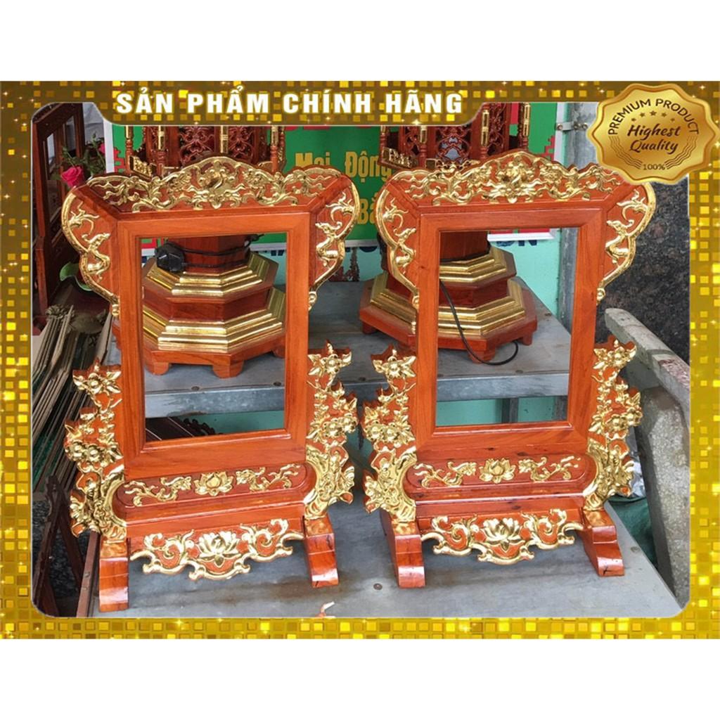 Khung ảnh thờ chạm rồng dát vàng