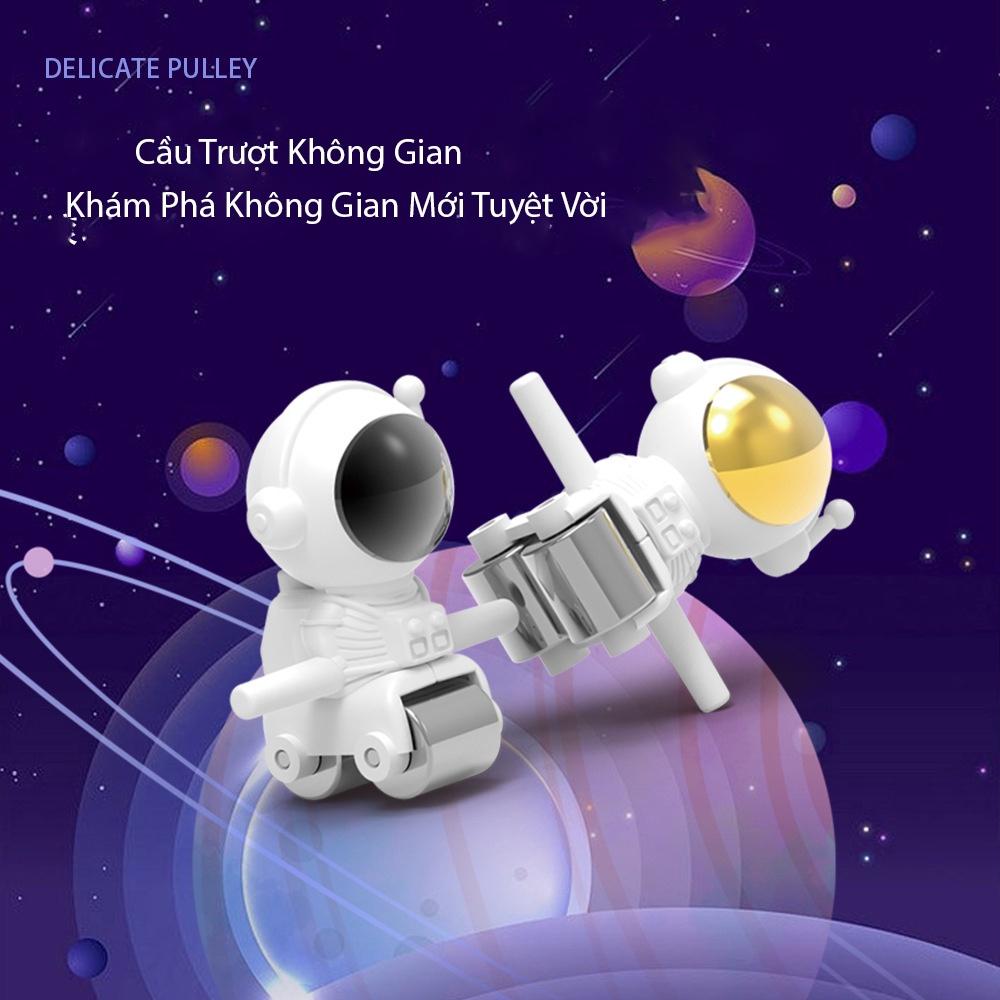 Đồ chơi cậu trượt vũ trụ, người du hang không gian cầu trượt, cầu trượt đôi + Đèn + Nhạc, vui nhộn.