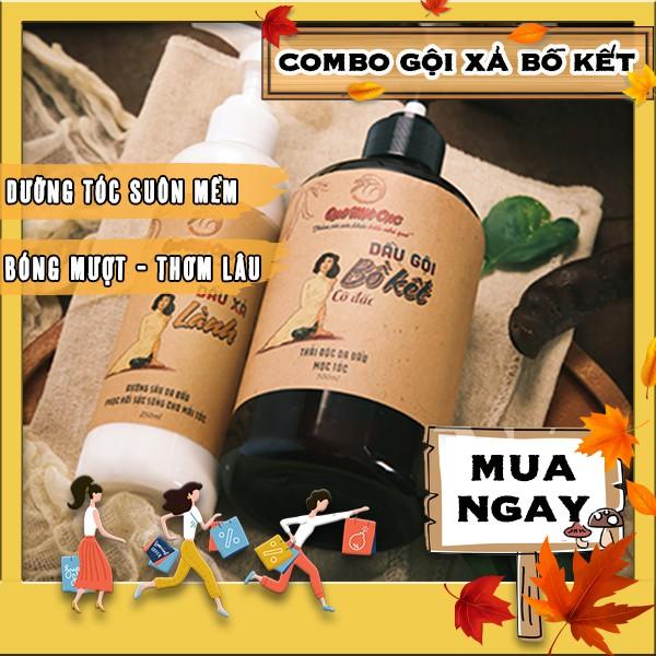 Combo gội xả: dầu gội bồ kết, dầu xả thiên nhiên‍️dầu gội thảo dược mềm mượt, chắc khỏe QUÊ MỘT CỤC (HANDMADE)