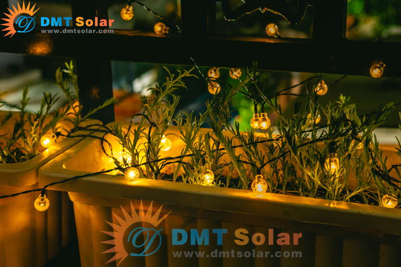 Đèn led dây pha lê trang trí năng lượng mặt trời - LED VÀNG LD04-VANG