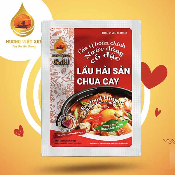 [Date xa] Gia vị hoàn chỉnh nước dùng cô đặc Lẩu Thái Hải Sản Hương Việt Xưa 82gram