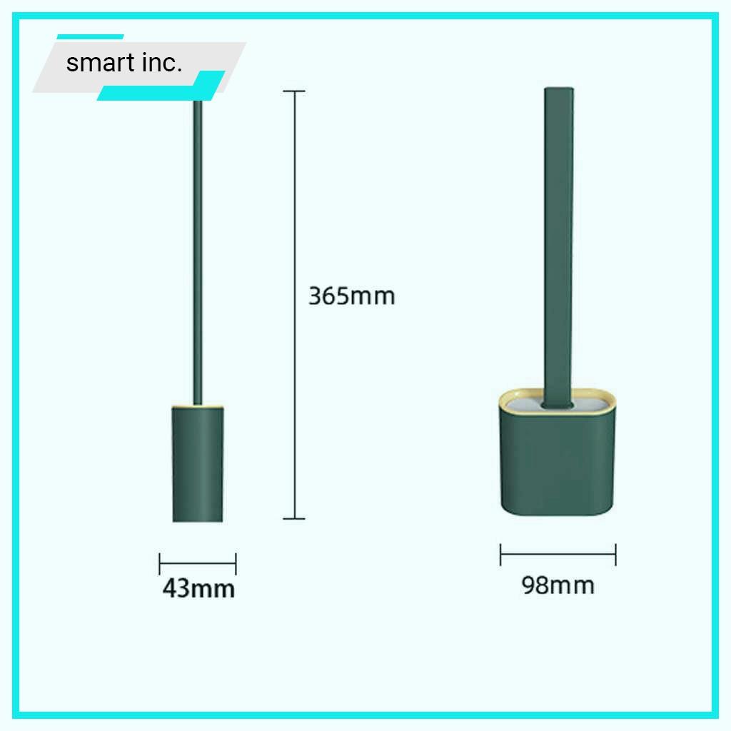 Chổi Cọ Tẩy Rửa Bồn Cầu Nhà Tắm Kèm Hộp Đựng Gắn Dán Tường Bàn Chải Silicon Chà Rửa Toilet Nhà Vệ Sinh