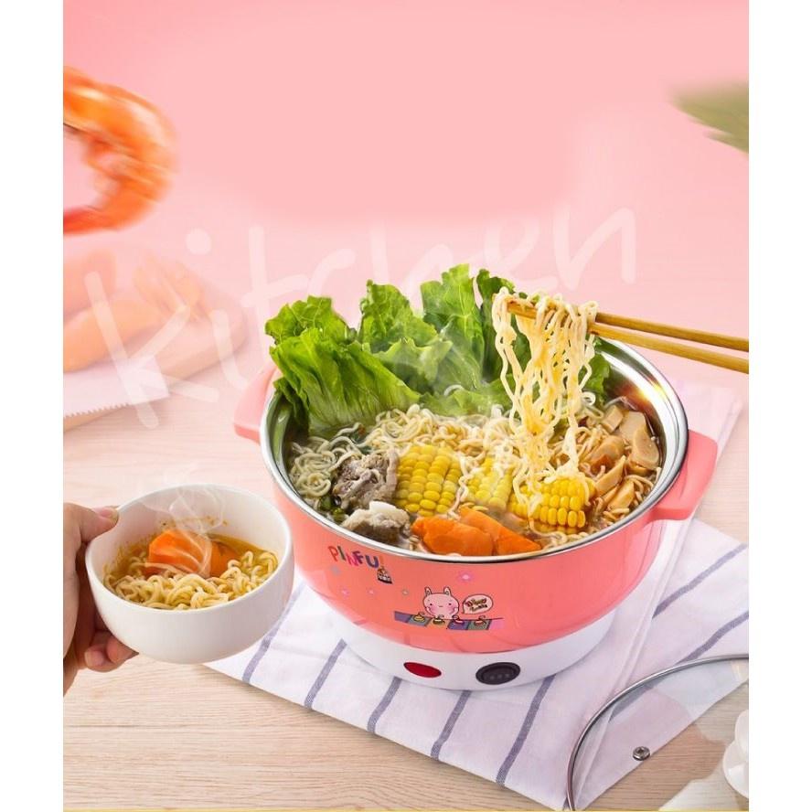 NỒI LẨU ĐIỆN NIKA NẮP KÍNH SIZE 28, NẤU MÌ, CÓ THỂ LÀM NỒI XÔNG HƠI, SỬ DỤNG ĐA NĂNG THIẾT KẾ ĐẸP BỀN BỈ