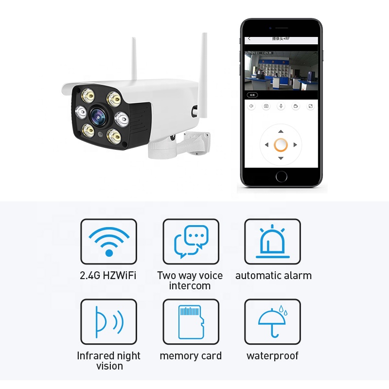 Camera IP Wifi 2.0Mps Thân Ngoài Trời Chống Nước GLT506 6 LED