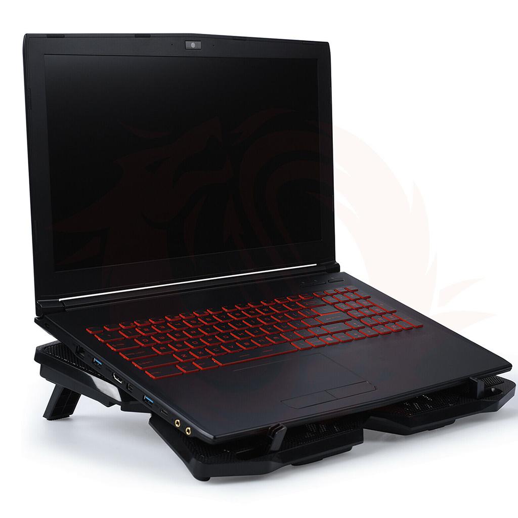 Laptop Cooling Pad - Support 12 to 17 Inches Laptops,  4 Fans LED Light Quiet Rapid Cooling, USB Slim Portable Gaming Stand - Black