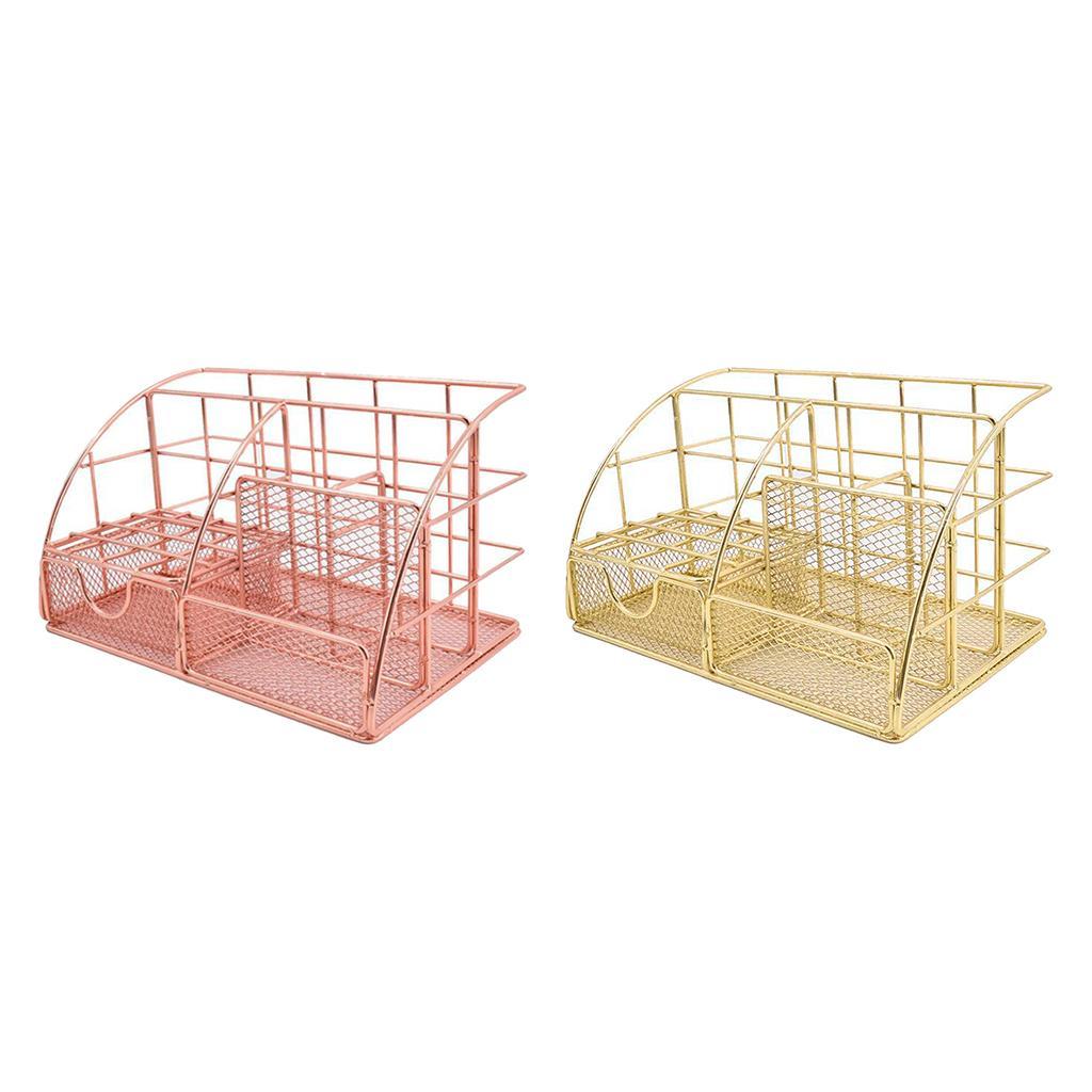 2Pcs Desk Organizer Supplies 4 Upright Sections Office School Pen Holder