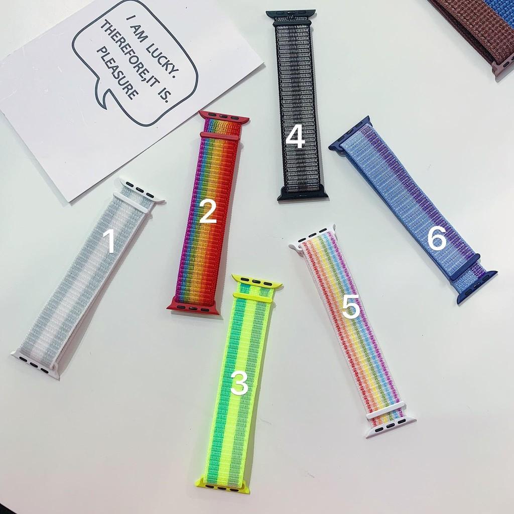 Dây nylon loops phối sọc đủ màu cực đẹp dành cho apple watch cực đẹp