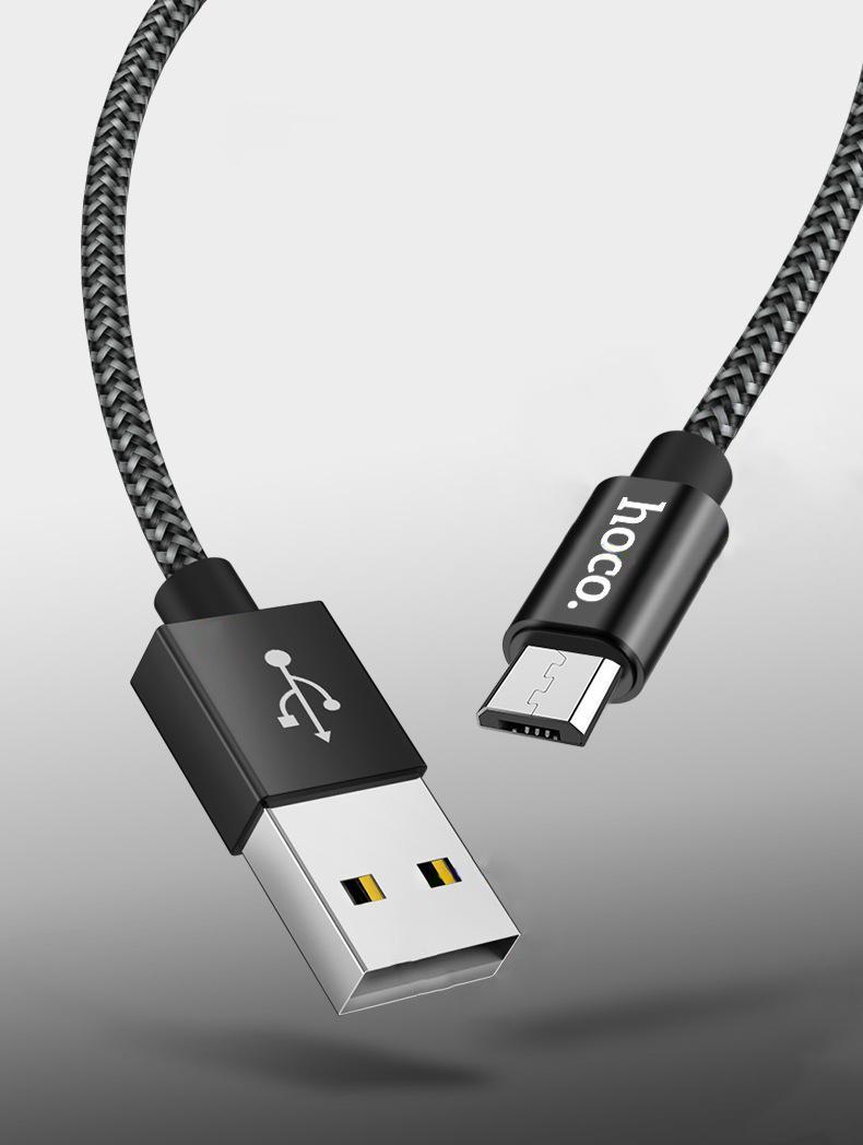 Cáp sạc nhanh Micro USB Hoco X14 MAX, hỗ trợ truyền dữ liệu, sạc nhanh 3A MAX, dây sạc bọc dù chống rối, chống đứt dành cho Samsung, Huawei, Xiaomi, Oppo, Sony - Hàng chính hãng