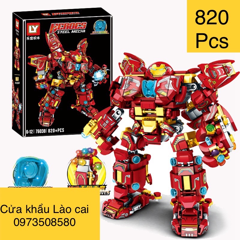 Xếp hình Hulkbuster Iron man 820pcs Đồ chơi lắp ráp mô hình robot hulkbuster iron man người sắt- đồ chơi trẻ em