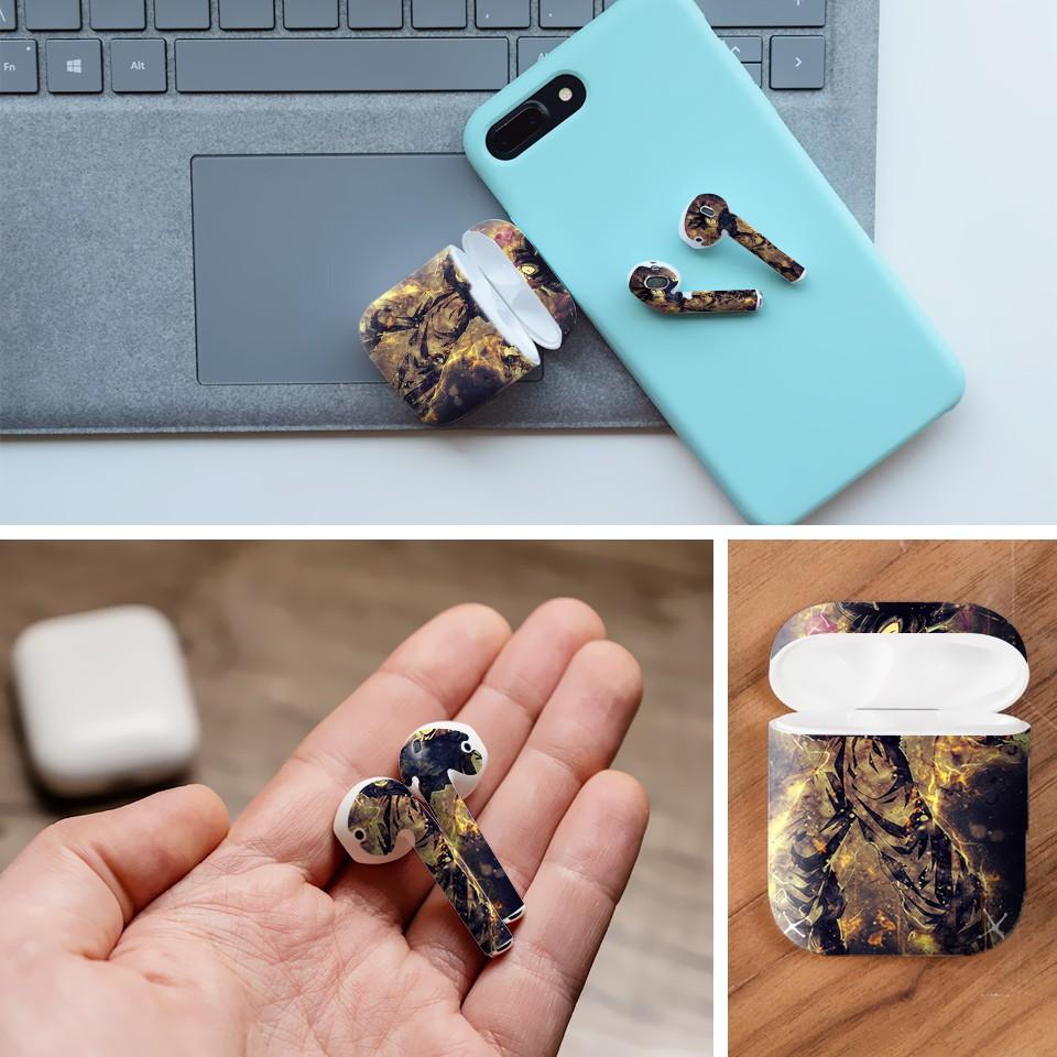 Miếng dán skin cho AirPods in hình Dragon Ball - Goku Ultra Instinct - 7vnr86