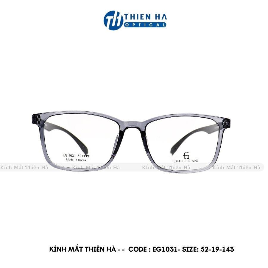 Gọng kính vuông THIEN HA OPTICAL nhập khẩu HÀN QUỐC chất liệu nhựa TR90 dẻo nhẹ bền dáng Unisex dễ đeo nhiều màu EG1031
