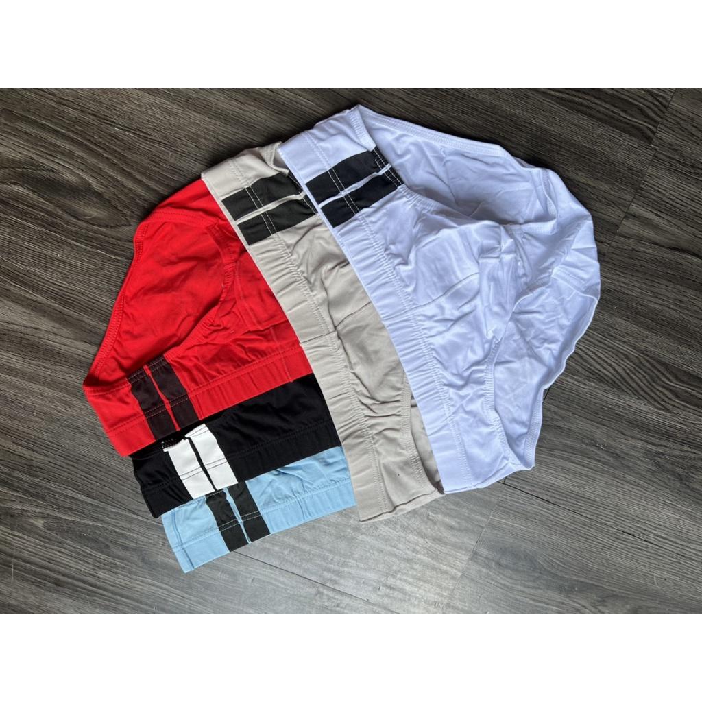 QUẦN LÓT NAM TAM GIÁC TRƠN THUN COTTON LƯNG SỌC (HÌNH THẬT)