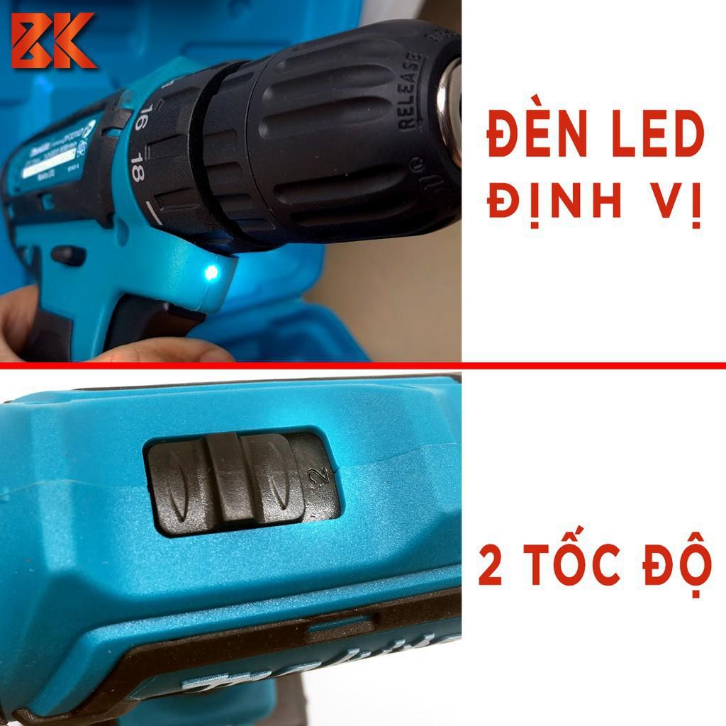 Máy Khoan Pin Bê Tông Bắt Vít MAKITA 24V - 3 chức năng- 2 Pin 4Ah - Khoan Sắt, Gỗ, Bắn Vít