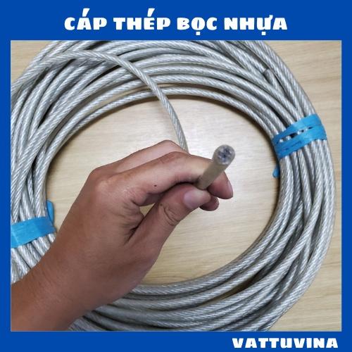 Dây Cáp Thép Bọc Nhựa 6mm  Cắt Theo mét