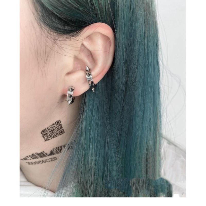 Khuyên tai unisex không cần bấm lỗ GIÁ 1 CHIẾC Bông Tai Đinh Gai Nhọn Unisex thép titan không gỉ phong cách Punk gothic
