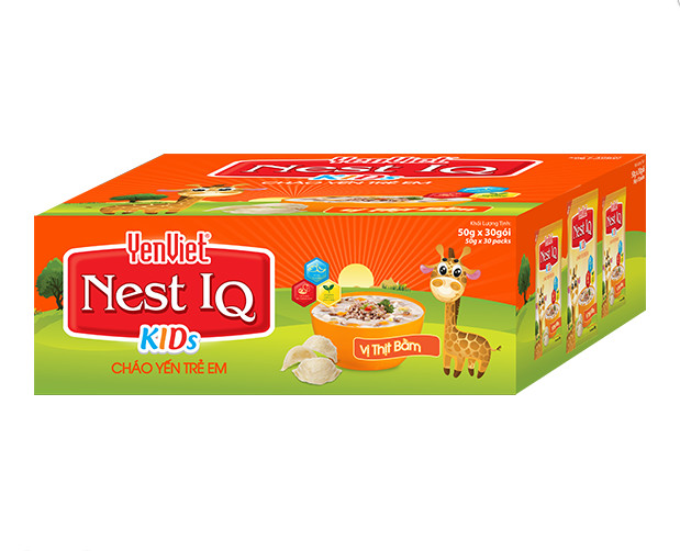 Cháo yến trẻ em YenViet Nest IQ vị Thịt Bằm – Thùng 30 gói x 50 gram