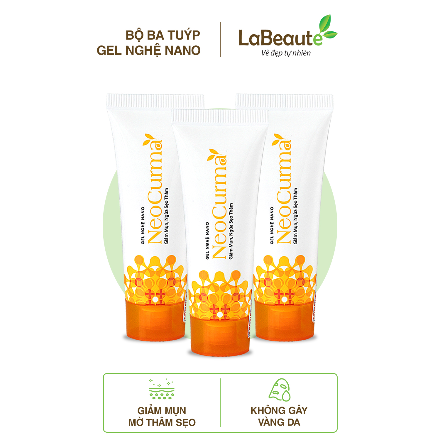 Combo 3 Gel Hỗ Trợ Giảm hỗ trợ điều trị Mụn Liền Sẹo Tinh Chất Nghệ Nano NeoCurma