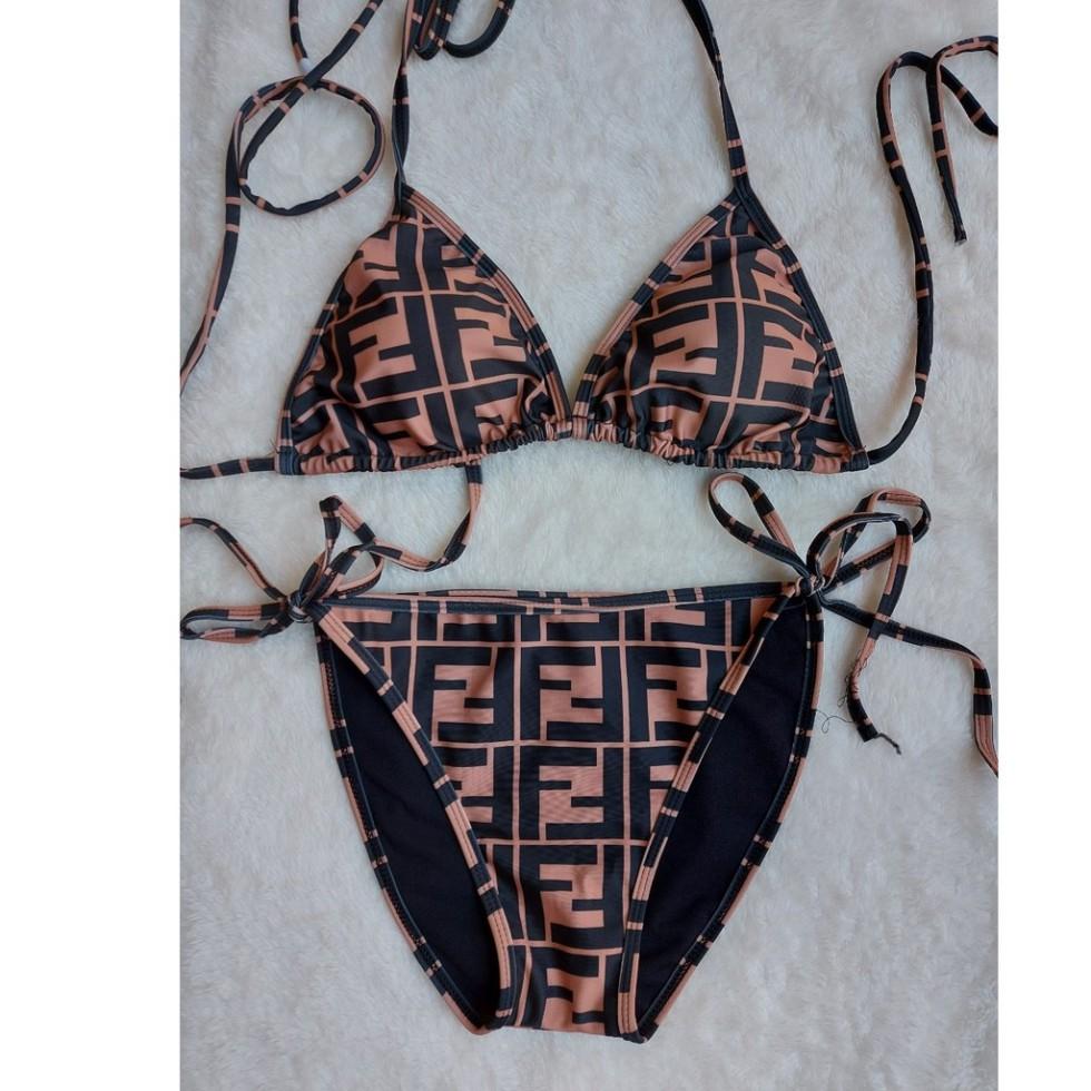 freeship Bikini hai mảnh sexy tam giác nâu họa tiết chữ z đẹp ( Hàng loại 1)