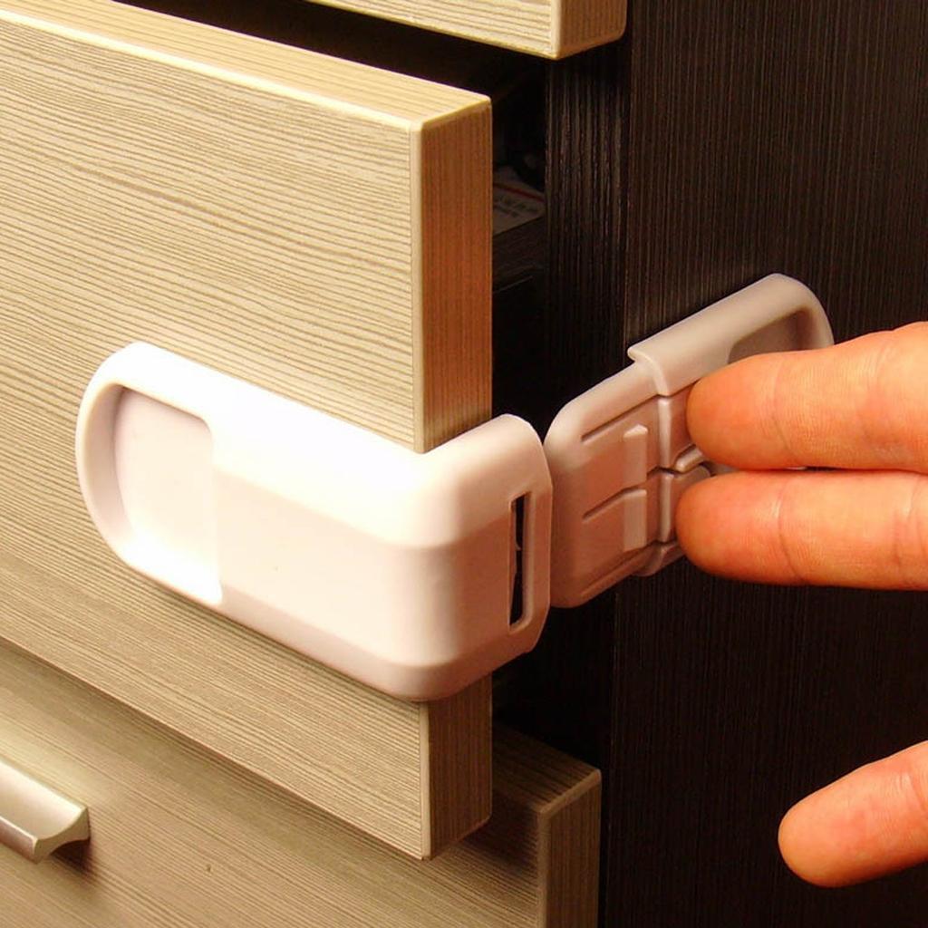 20Pcs Right Angles Baby Safety Locks Proof No Drill for Cabinet Door Drawer