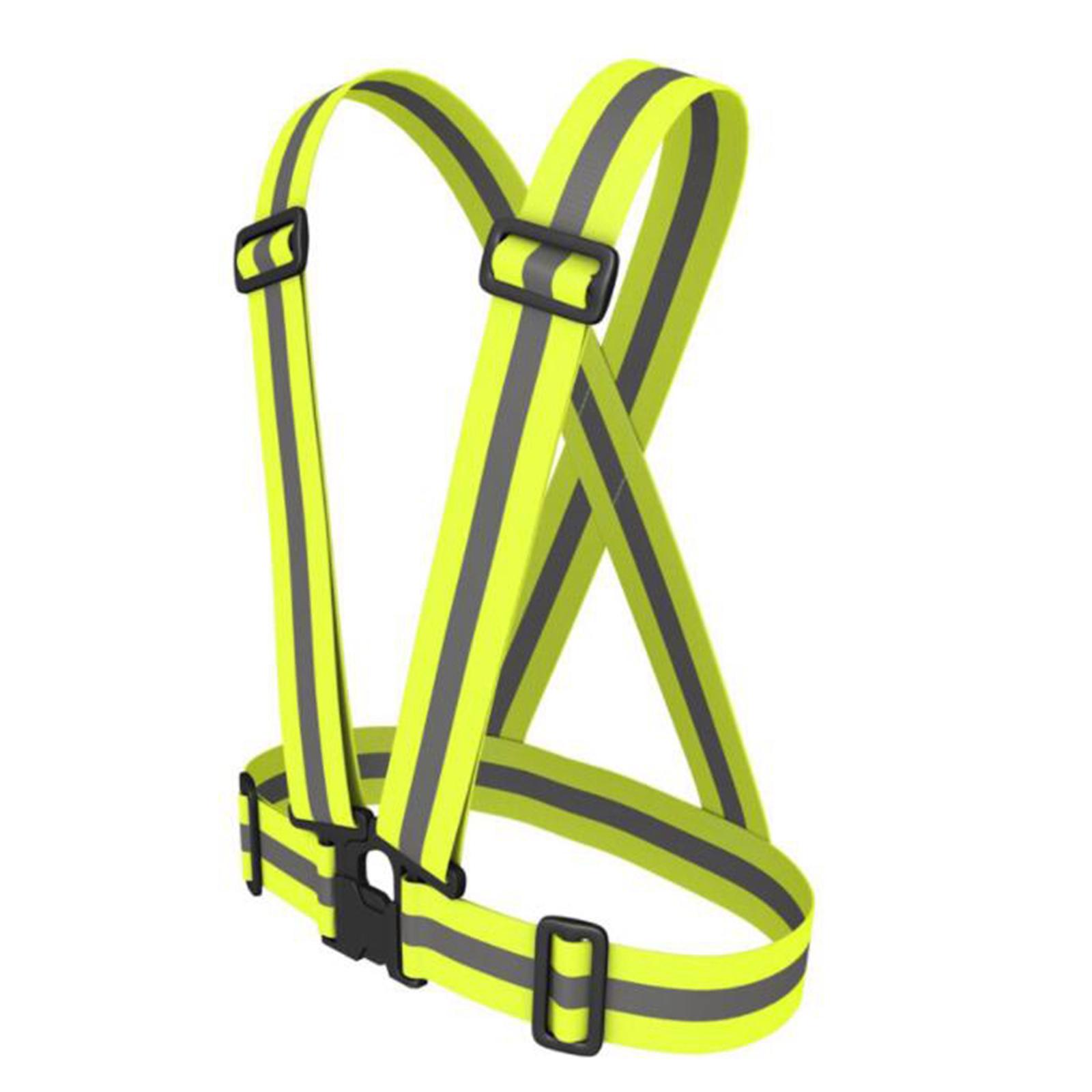 Reflective Vest Gear, Cycling Reflective Bands, Adjustable Safety Vests High Visible Belt Wristbands Straps for Night Running Outdoor Dog Walk Jogging