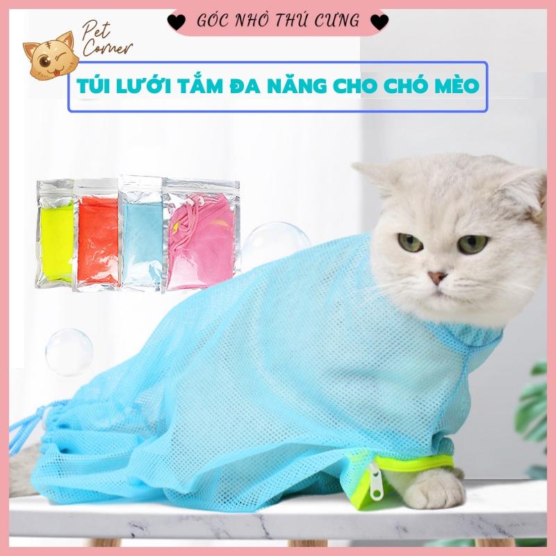 Túi lưới đa năng cho chó mèo - Túi tắm cho mèo, hỗ trợ cắt móng