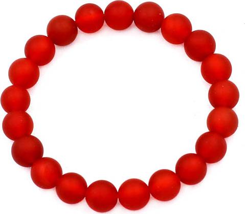 Vòng đeo tay Thạch Anh Đỏ Mờ 8 ly 21 hạt - hợp mệnh Hỏa, mệnh Thổ