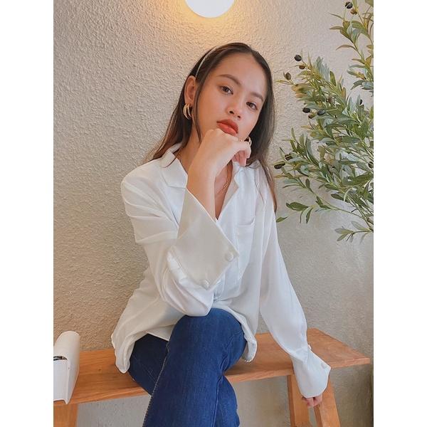 Áo sơ mi nữ tay dài cổ vest