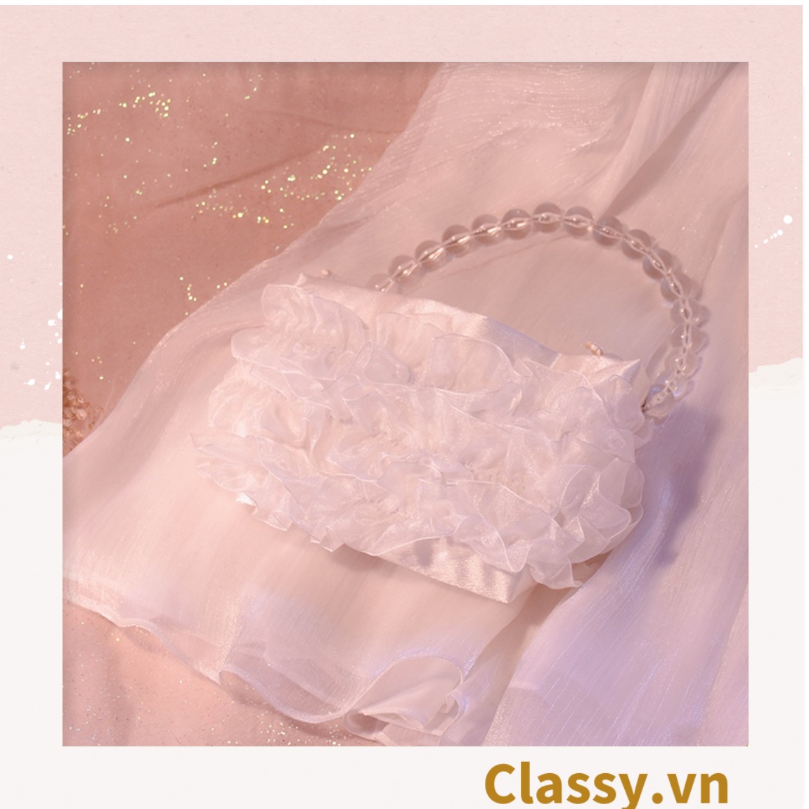 Túi quà tặng Classy, túi giấy quai xách in hình trái tim 28X20X9cm Q1832