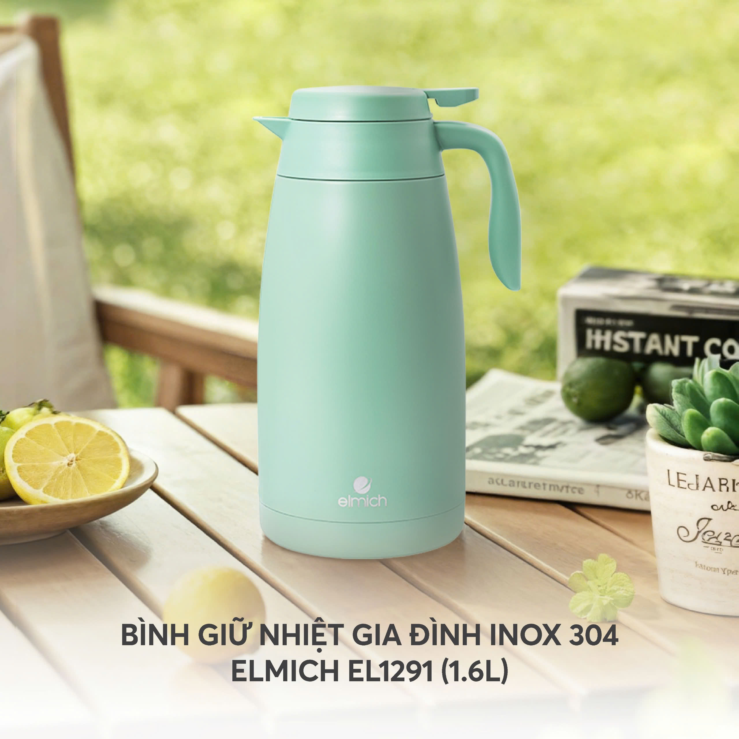 Bình Giữ Nhiệt Gia Đình Elmich EL1292 2L EL1291 1.6L, Hàng Chính Hãng, Inox 304 - JoyMall